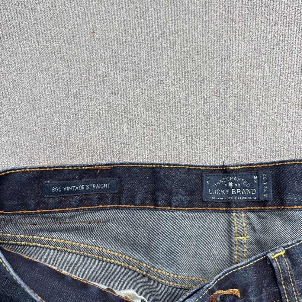 Lucky Brand Jeans men's 32x32 361 vintage straight blue denim pants retro - Picture 6 of 8